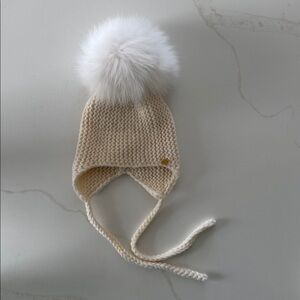 Baby Cream Knit Pom Pom winter Hat